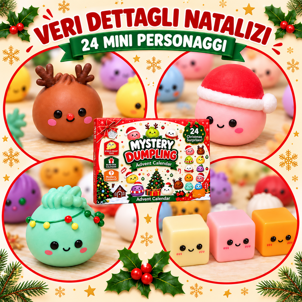 Calendario dell’Avvento Mystery Dumpling – 24 Squishy a Sorpresa